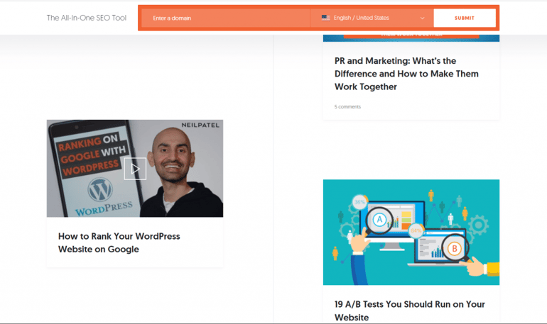 Neil Patel screenshot - Top internet marketing gurus list - Copify blog 2