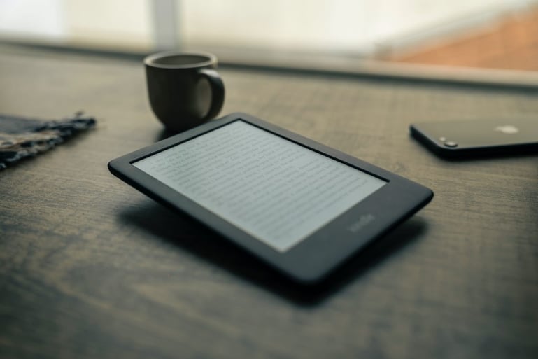 Image of an ebook on a table