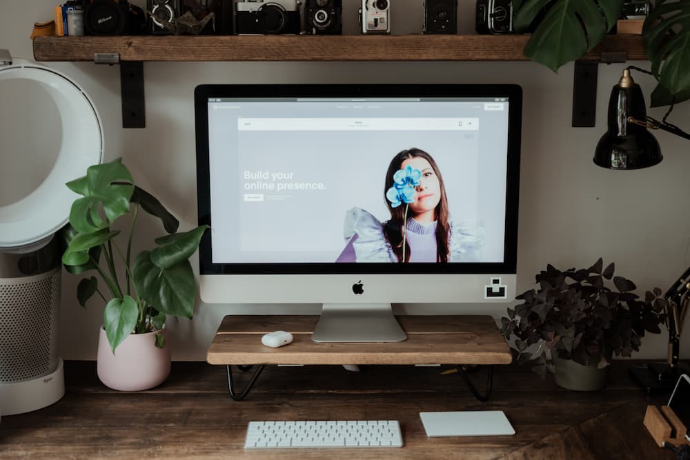 Portfolio website on desktop PC - 7 of the best Squarespace templates for writers - Copify Blog